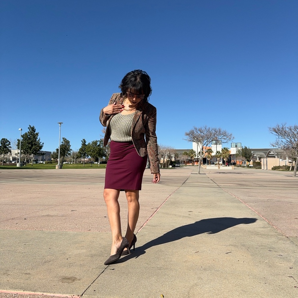 Forever 21 Rich Wine Pencil Skirt